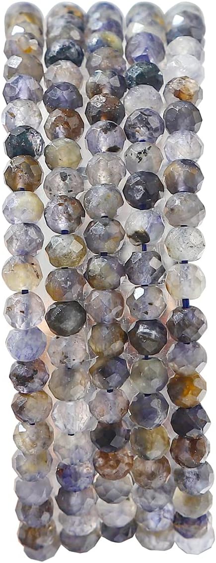 Natural Black QuartzRutilated Beads 4x2mm 120pcs Faceted Rondelle Loose Semi Gemstone Beads for Jewelry Making Design