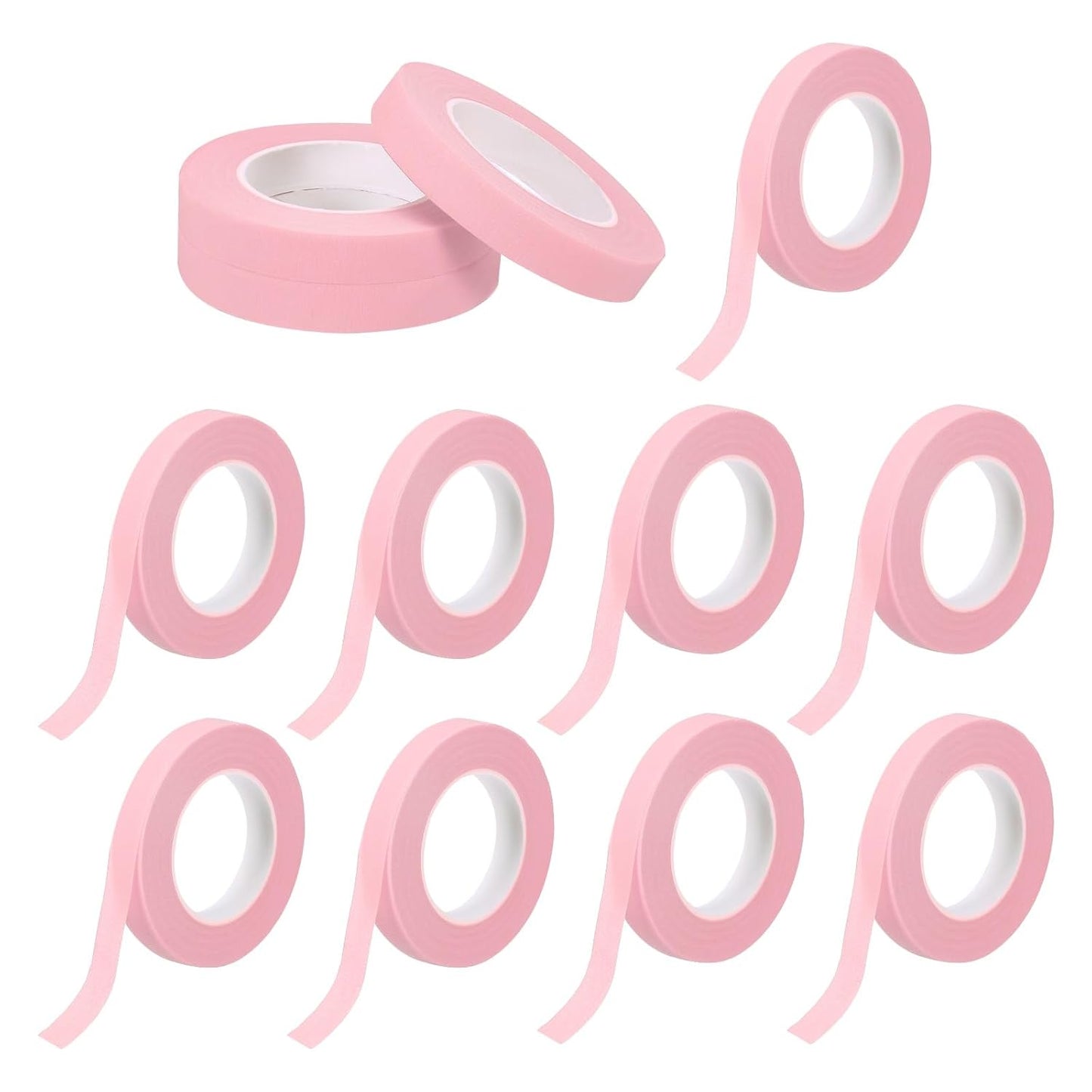 MECCANIXITY 12 Rolls Floral Tapes, 30 Yard x 1/16 in Florist Crepe Flowers Bouquets Tape Adhesive Waterproof for Flower Arranging Wrapping, Pink