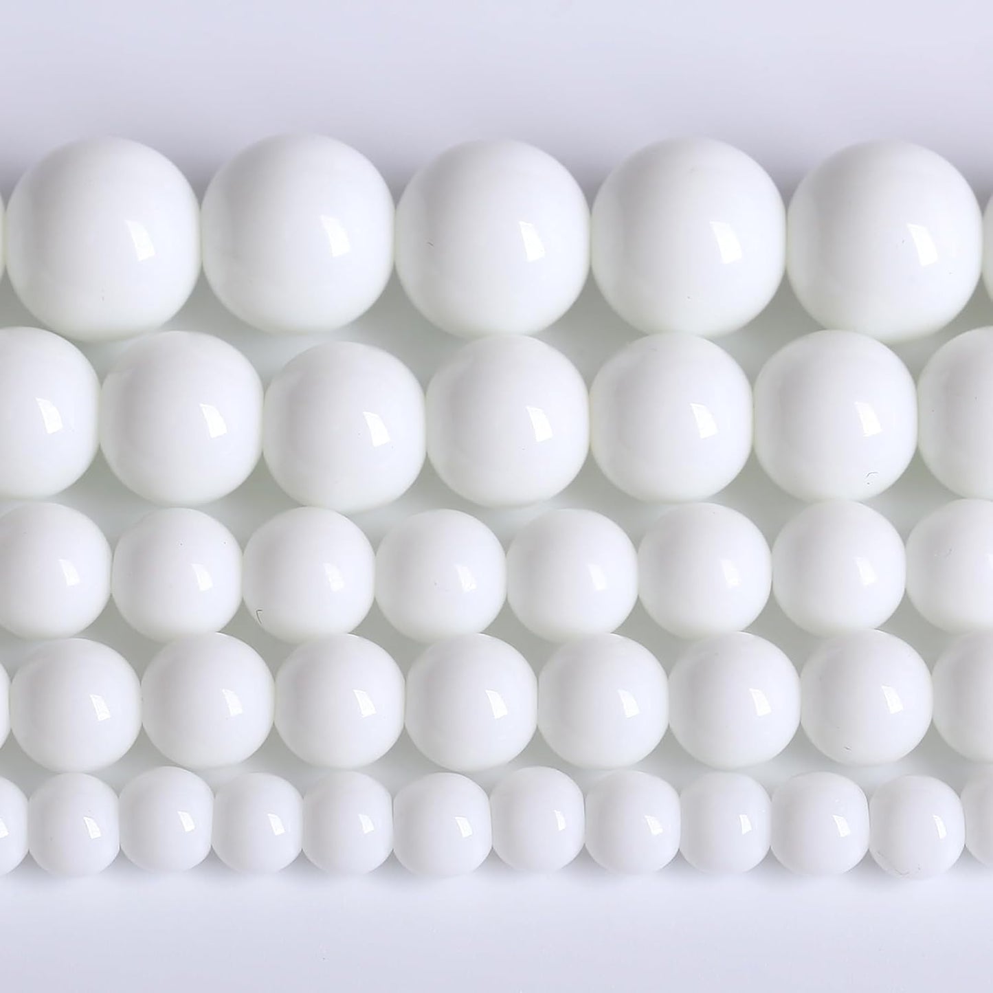 12MM Natural Stone White Porcelain Agate Beads Round Loose Stone Beads for Jewelry and Bracelets Making 32pcs 1 Strands 15"