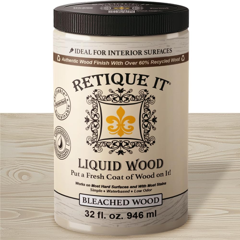 Retique It New and Improved Formula Liquid Wood Coatings - Stainable Primer - Paint It Then Stain it (Bleached Wood, Large)