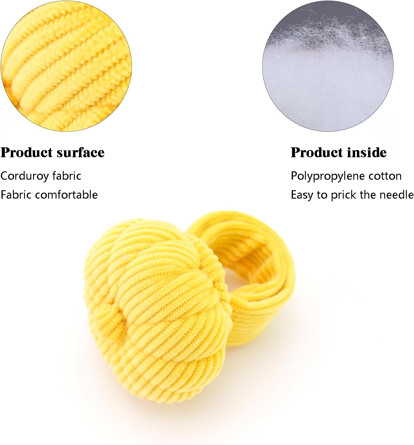 Wrist Pin Cushions Kits Sewing Needle Holder Pincushions with 1 Pcs Elastic Band Ring Pillow Shape Finger Pin Cushion for Sewing Quilting Needlework DIY Crafts. (Yellow)