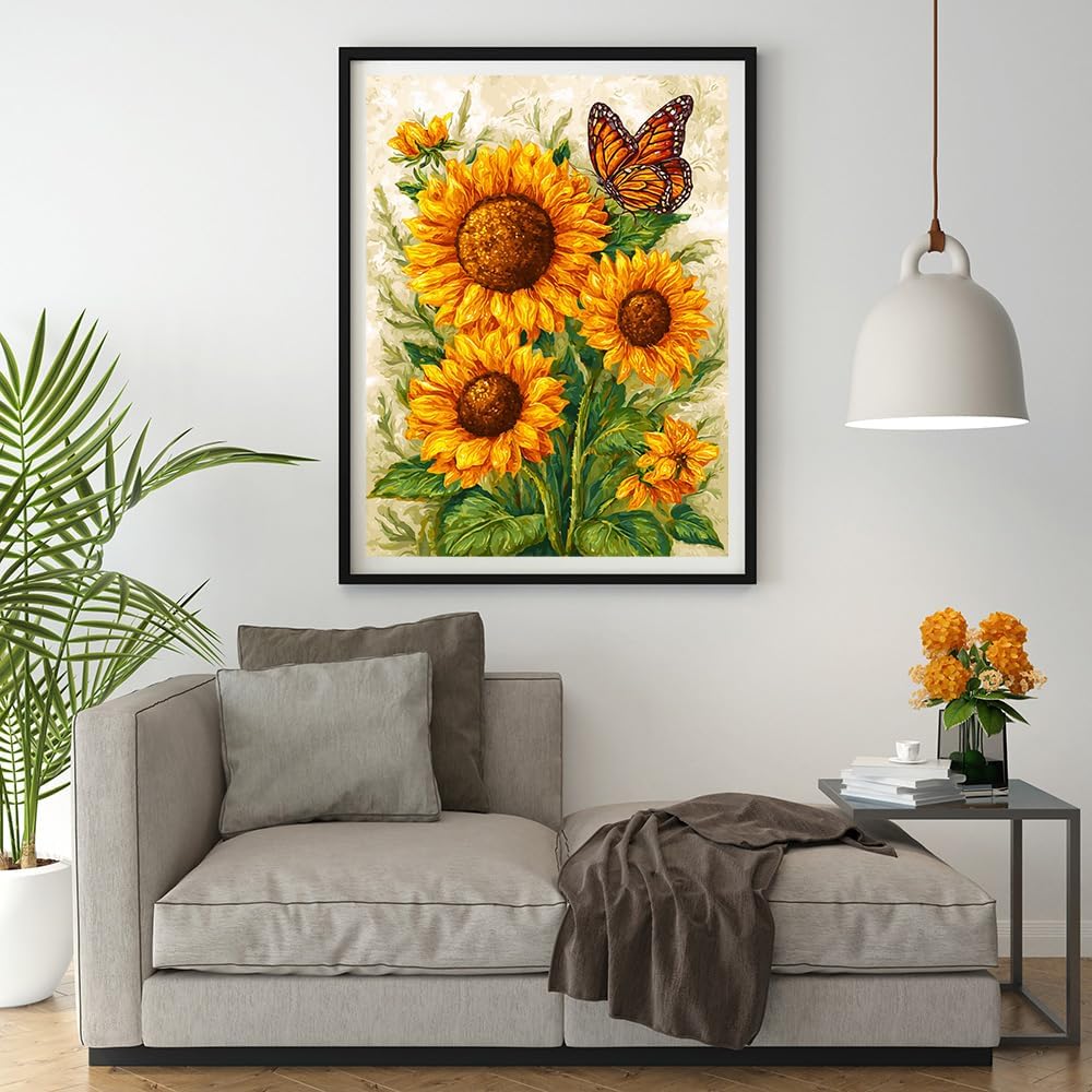 Moohue 14ct Counted Stamped Cross Stitch Kits for Adults Flowers Printed Cross Stitch Patterns Art Crafts Cross Stitch Supplies (Flowers 12)