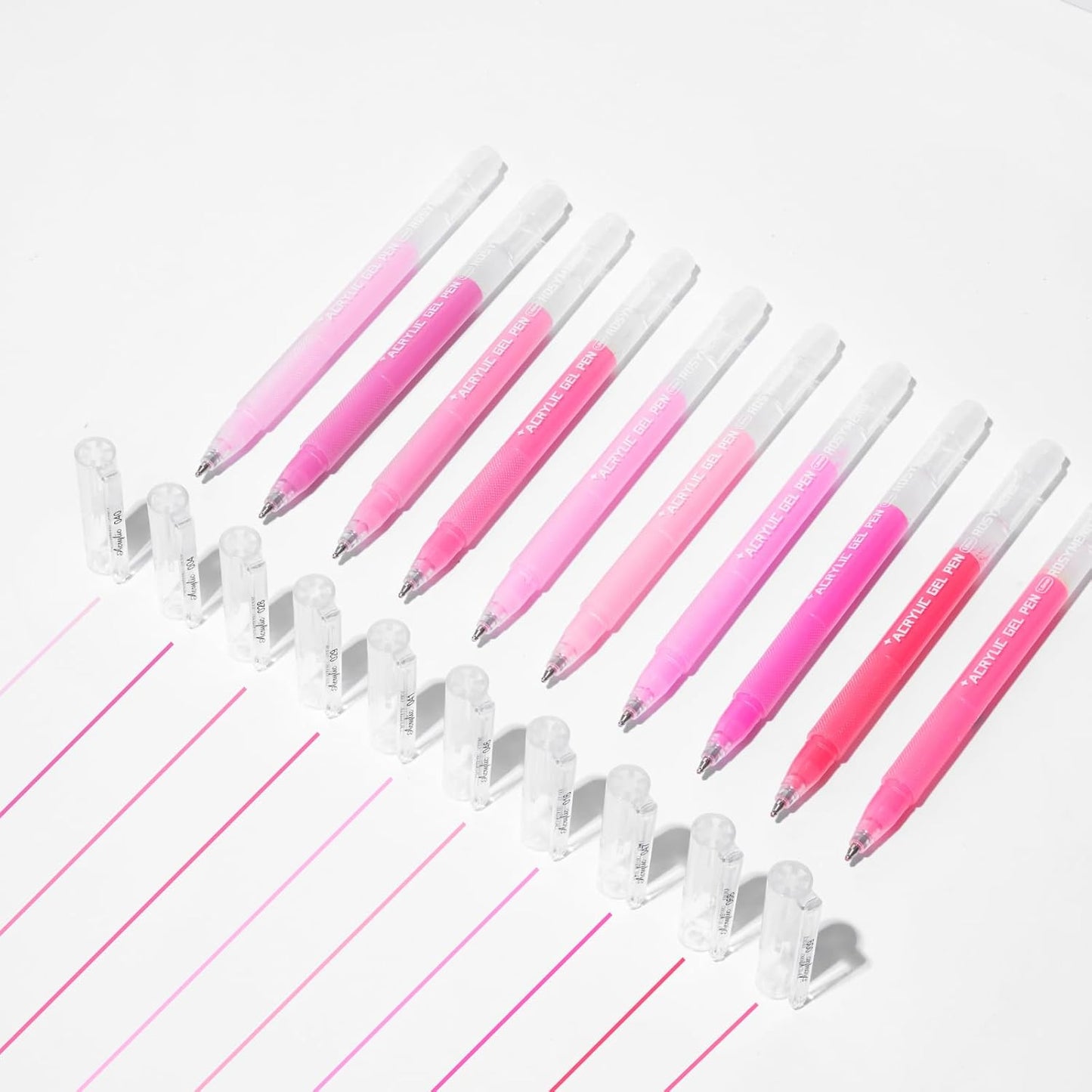 ROSYMENG 10 Colors Acrylic Gel Pens Set, Big-Capacity Ink Acrylic Paint Pen for Adults Coloring Books, Waterproof Paint Markers for Canvas, Rock, Wood, Drawing Doodling, Ceramic, Fabric, DIY Crafts