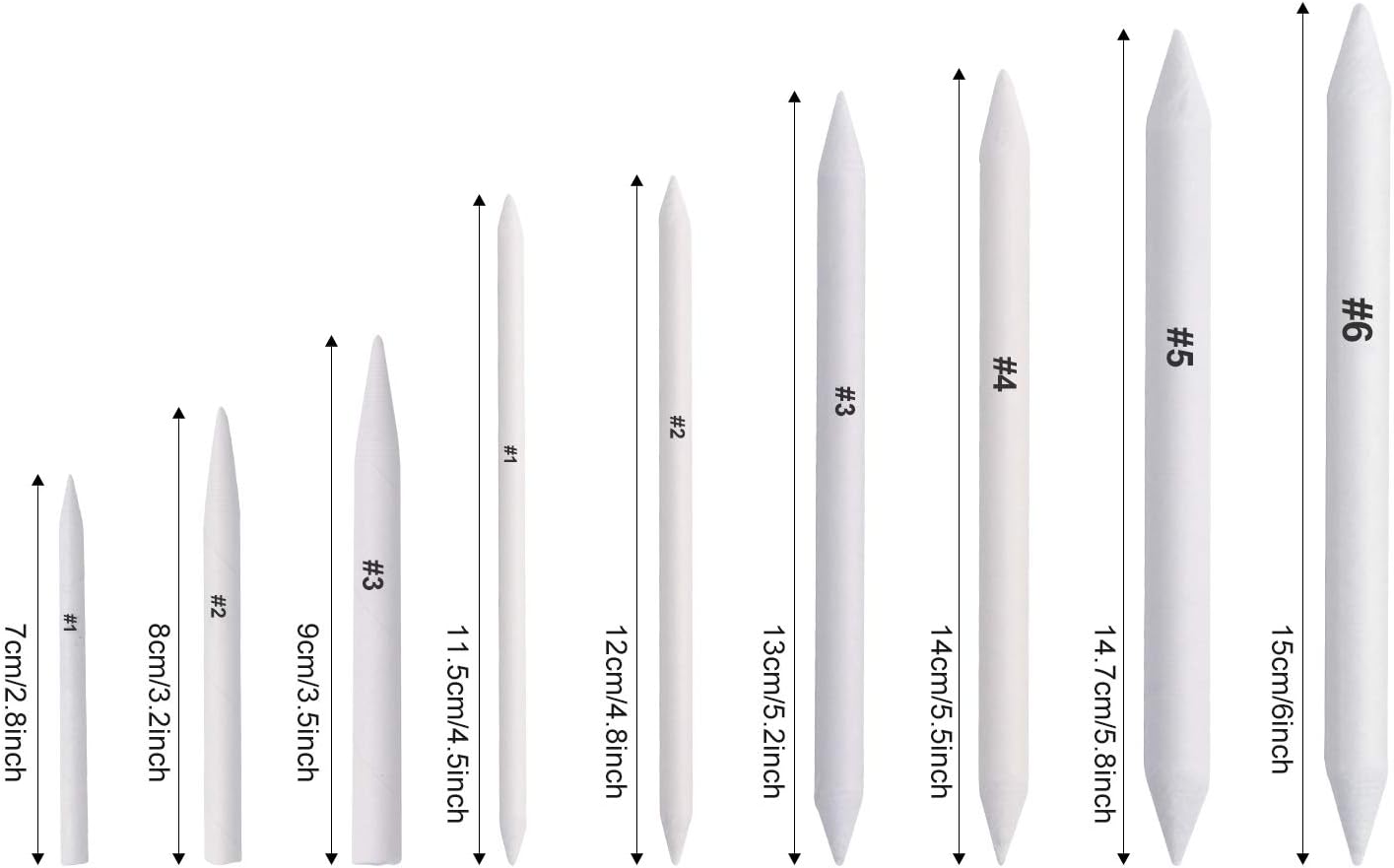 FEBSNOW 12 Pcs Blending Stump and Tortillions, Paper Art Blenders, Art Pencils, Drawing Pencils for Artists Student Sketch Drawing Tools, Drawing Supplies