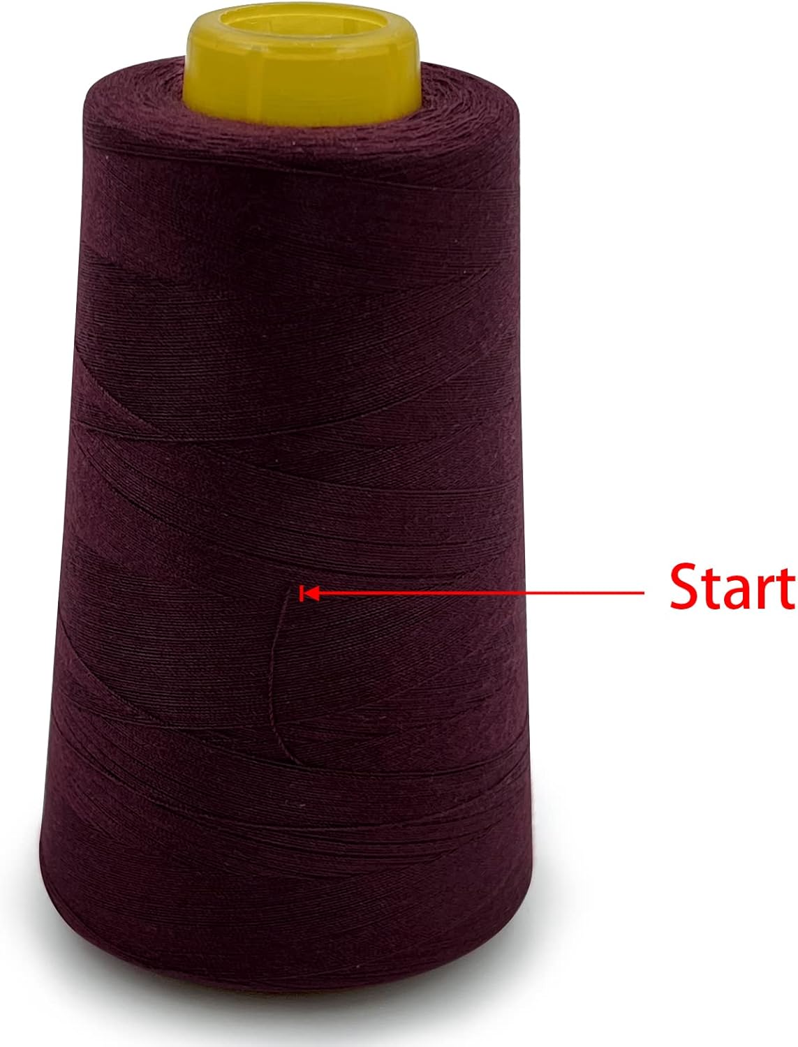Tortoise 4 Cones of 3000 Yards Each Spool Thread for All Purpose, Serger, Overlock, Quilting, Sewing Machine - 40S/2 Purplish-Red
