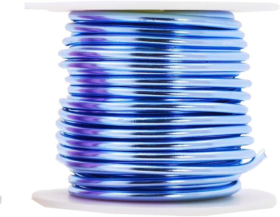 Mandala Crafts 8 Gauge Anodized Aluminum Craft Wire for Jewelry Making - 128 FT Colored Flexible Pastel Wire - Bendable for Bonsai Armature Crafting Sculpting