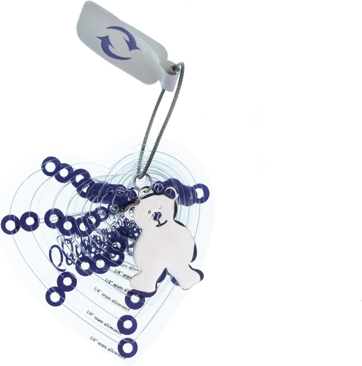 The Quilted Bear Heart Quilting Templates – 8 Clear Non-Slip Acrylic Quilt Templates for Precise Fabric Cutting & Stress-Free Machine Quilting - Ideal for Quilt & Sewing Supplies (¾–3")