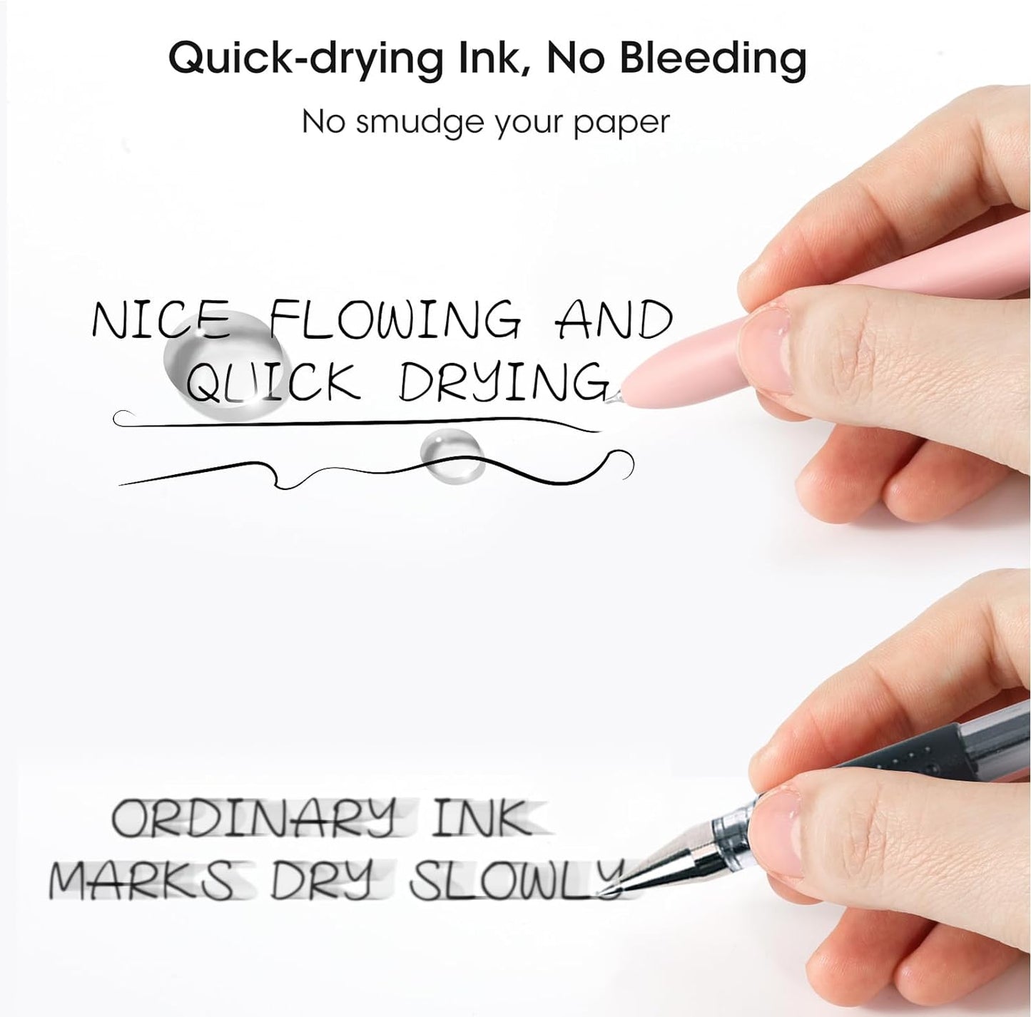 FIOVER Gel Pens, 10pcs 0.5mm Quick Dry Black Ink Fine Point Smooth Writing Pens for Journaling Note Taking High-End Series Ballpoint for Office School Supplies(10pcs Morandi)