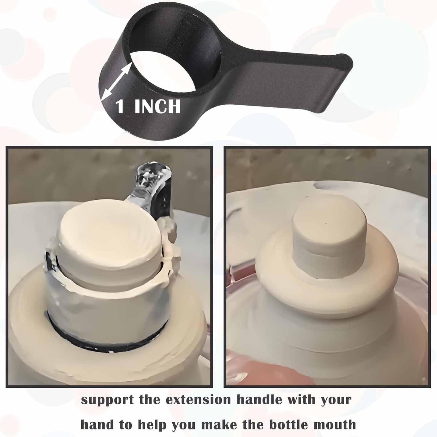 Pottery Clay Threading Making Kits, Clay Tap and Die Set for Jars and Lids Caps Thread (1 Inch Obsidian Black)