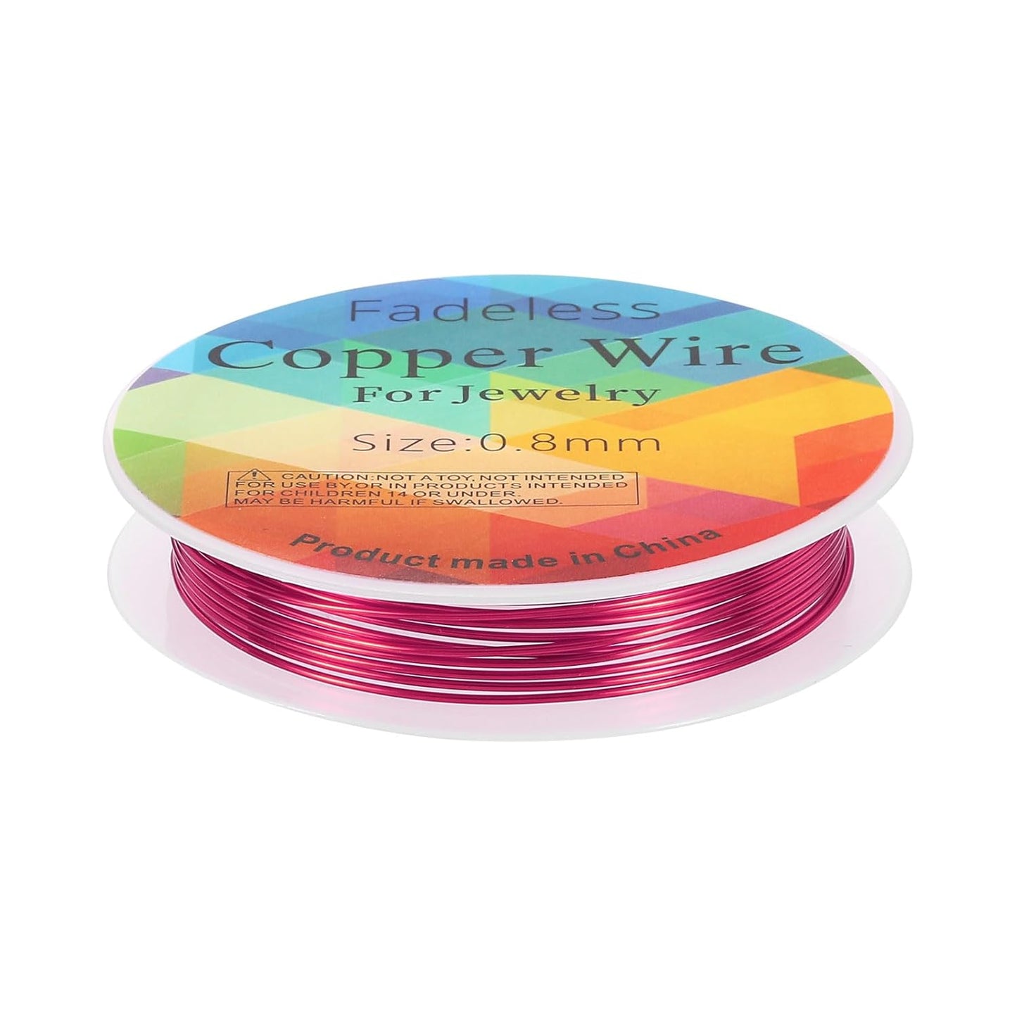 HARFINGTON 8ft Jewelry Wire, 20 Gauge (0.8mm) Brass Craft Soft Metal Tarnish Resistant Copper Beading Wire for Jewelry Making Supplies Crafting, Rose Red