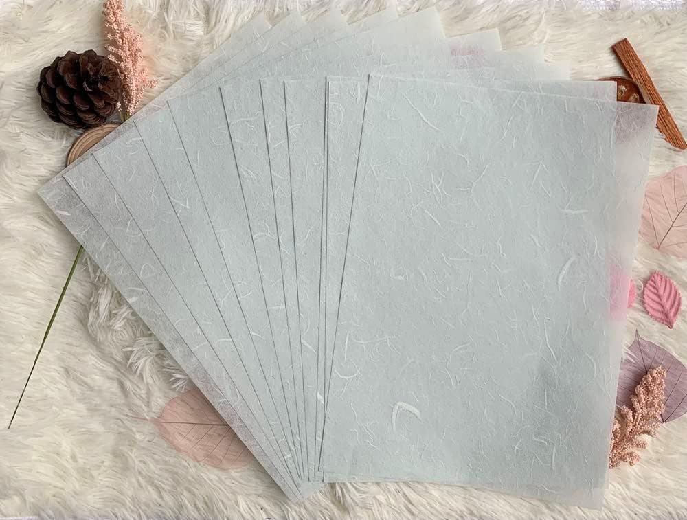 50 Sheets A4 Natural Fiber Mulberry Tree Mulberry Paper Sheets Art Tissue Washi Paper Design Craft Art Origami Suppliers Card Making DIY Crafts (Pastel Tone, A4)