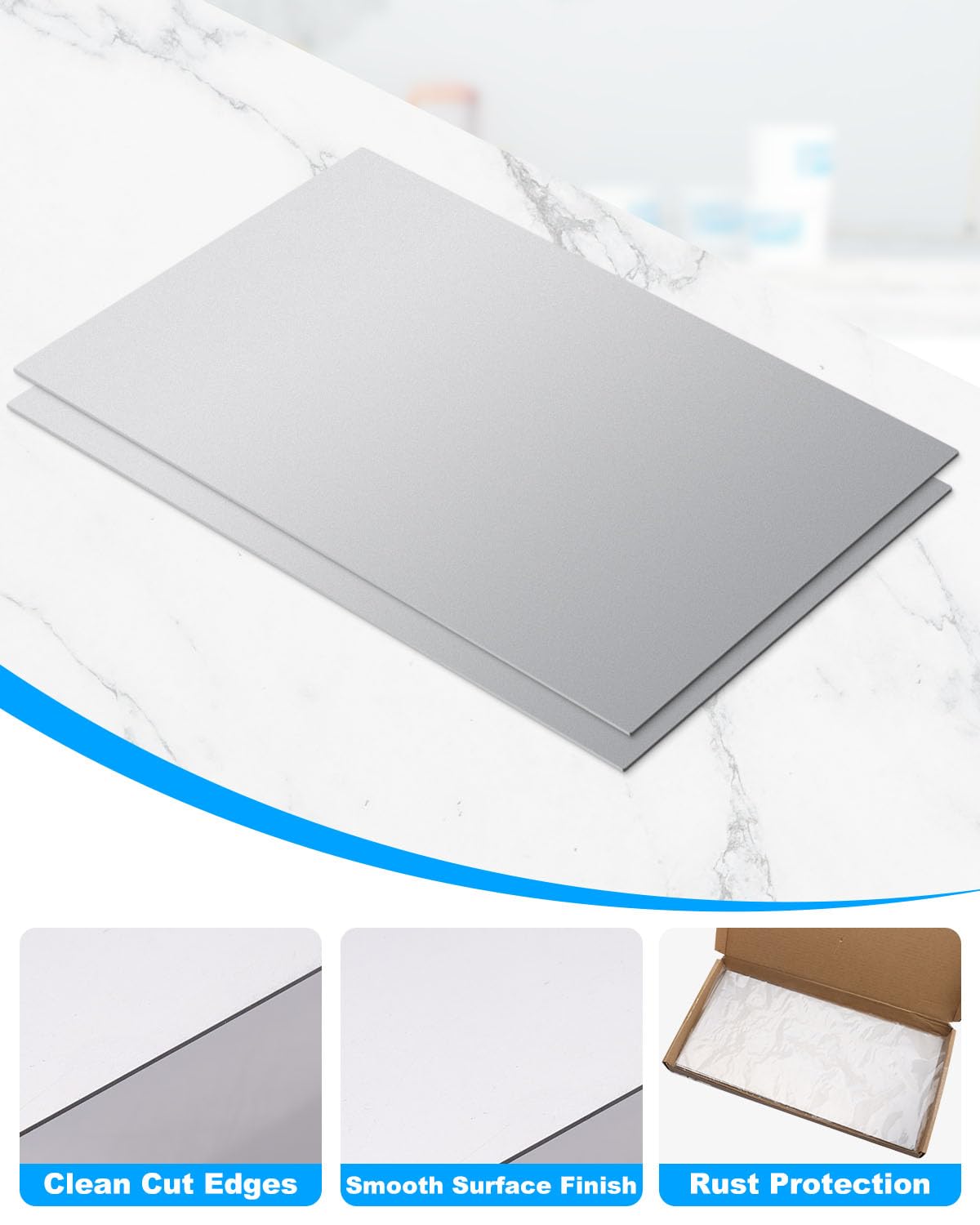 4 Pcs 20 Gauge Sheet Metal Plates, 12" x 6" Cold Rolled Steel Plates, Weldable Steel Sheet Metal for Professional, Industrial, DIY Use