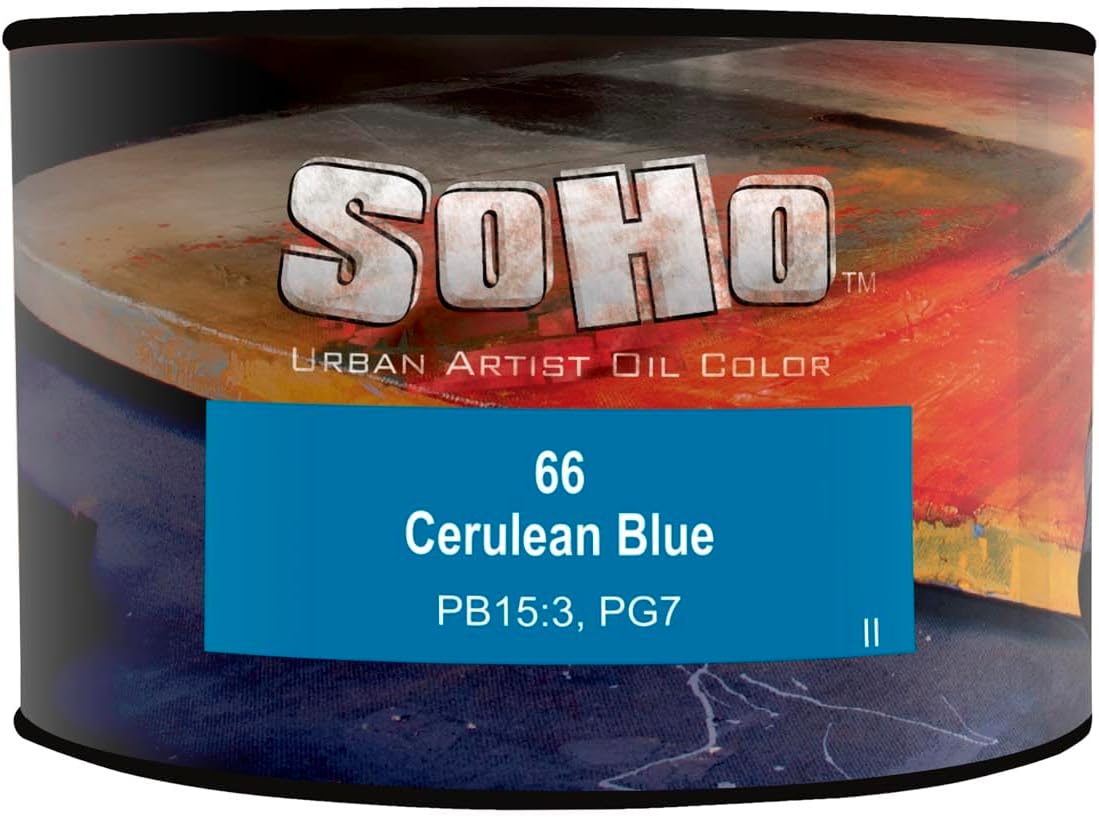 Soho Urban Artist Oil Paint - Cerulean Blue, 430 ml Can - Best Valued Oil Colors for Painting, Excellent Pigment Load
