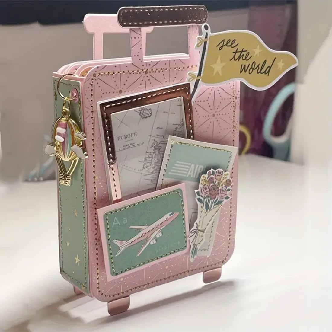 Cutting Dies Metal Stencils Scrapbooking Tools DIY Embossing Template for Paper Card Making Album Arts Crafts Supplies (Travel Suitcase-12.5x16.6cm)