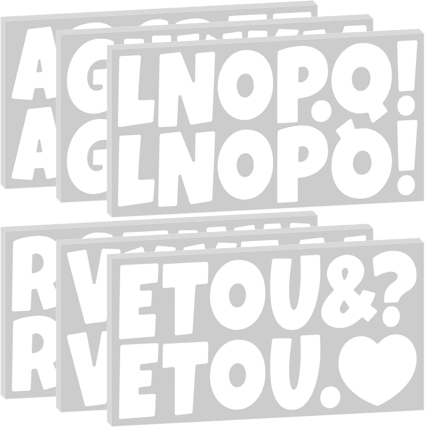 Bemeol 360 Pcs 30 Sheets Bulletin Board Letters 2.5 Inches Alphabet Stickers Self Adhesive Stick on Letters for Poster Board Classroom School Home Decor(White)