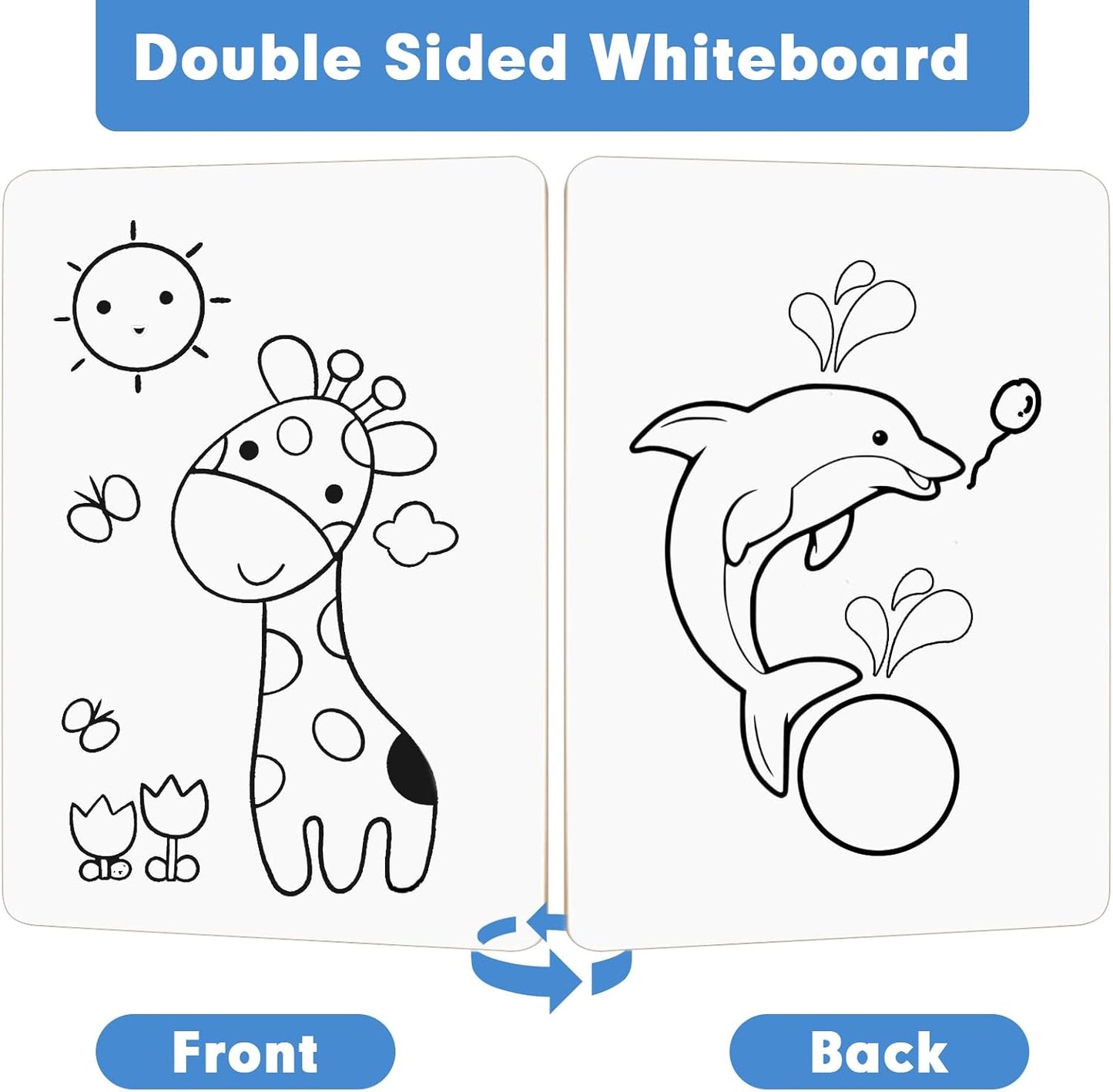 Dry Erase Lapboards, HERKKA 15 Pack Double Sided Small Dry Erase Whiteboards 9 x 12.5 Inch with 15 Erasers, Small Dry Erase Boards for Classroom Teacher Supplies, Personal White Boards for Students