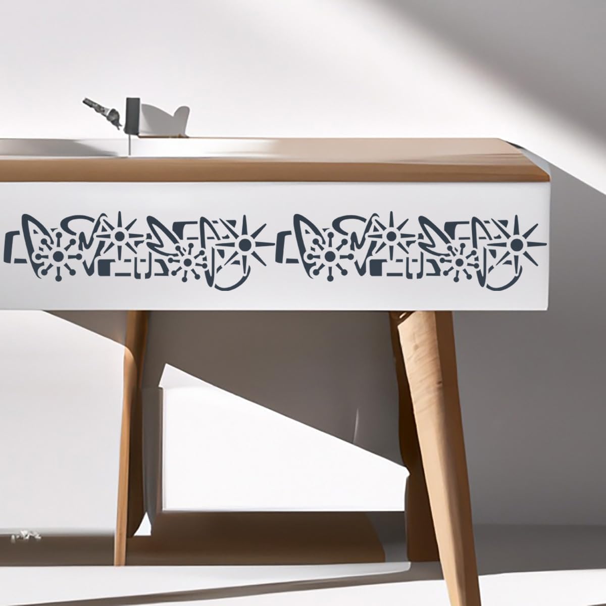 Stencils for Crafts Reusable Texture Stencils Geometric Stencil for Painting on Wood Furniture Card Canvas Paper Scrapbook