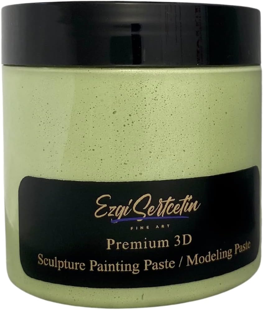 3D Sculpture Painting Paste|Texture Paste|Decorative Plaster|Ready to Use|Unique Colors|Ideal for Artwork|Stencil|Flowers|Texture|Art Relief| 6oz (Pistachio)
