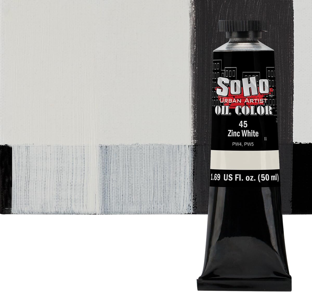 Soho Urban Artist Oil Paint - Zinc White, 50 ml Tube - Best Valued Oil Colors for Painting, Excellent Pigment Load