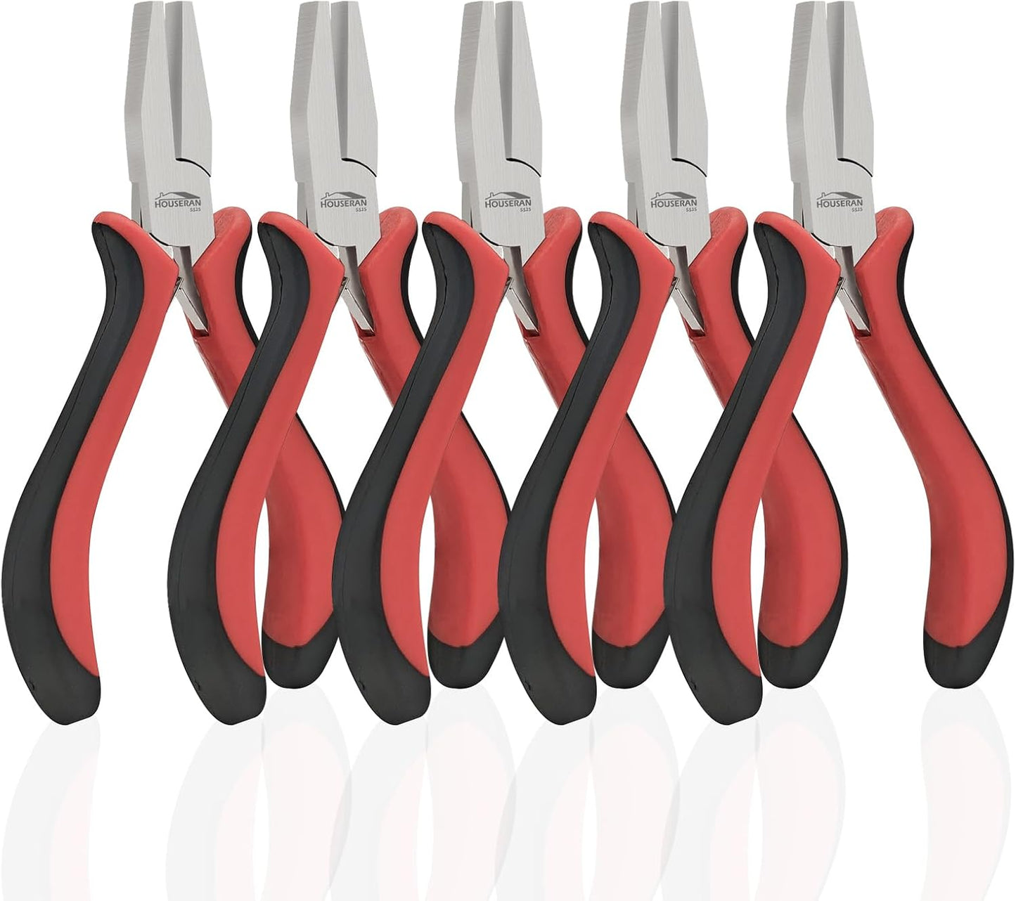 Flat Nose Pliers 5" - 5 Pack, Flat Jaw Pliers for Jewelry Making, DIY, Craft, Repairing