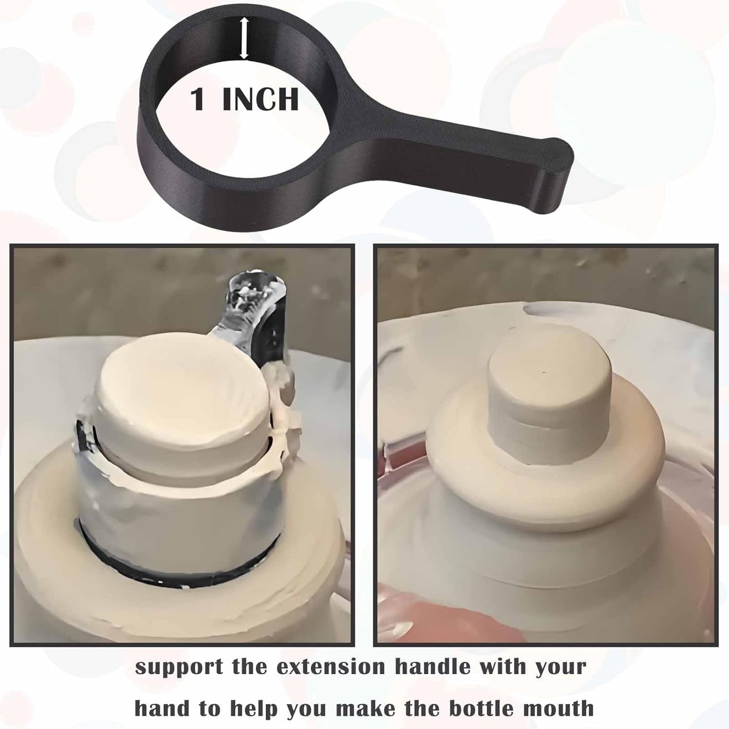 Pottery Clay Threading Making Kits, Clay Tap and Die Set for Jars and Lids Caps Thread (2 Inch Silk Black)