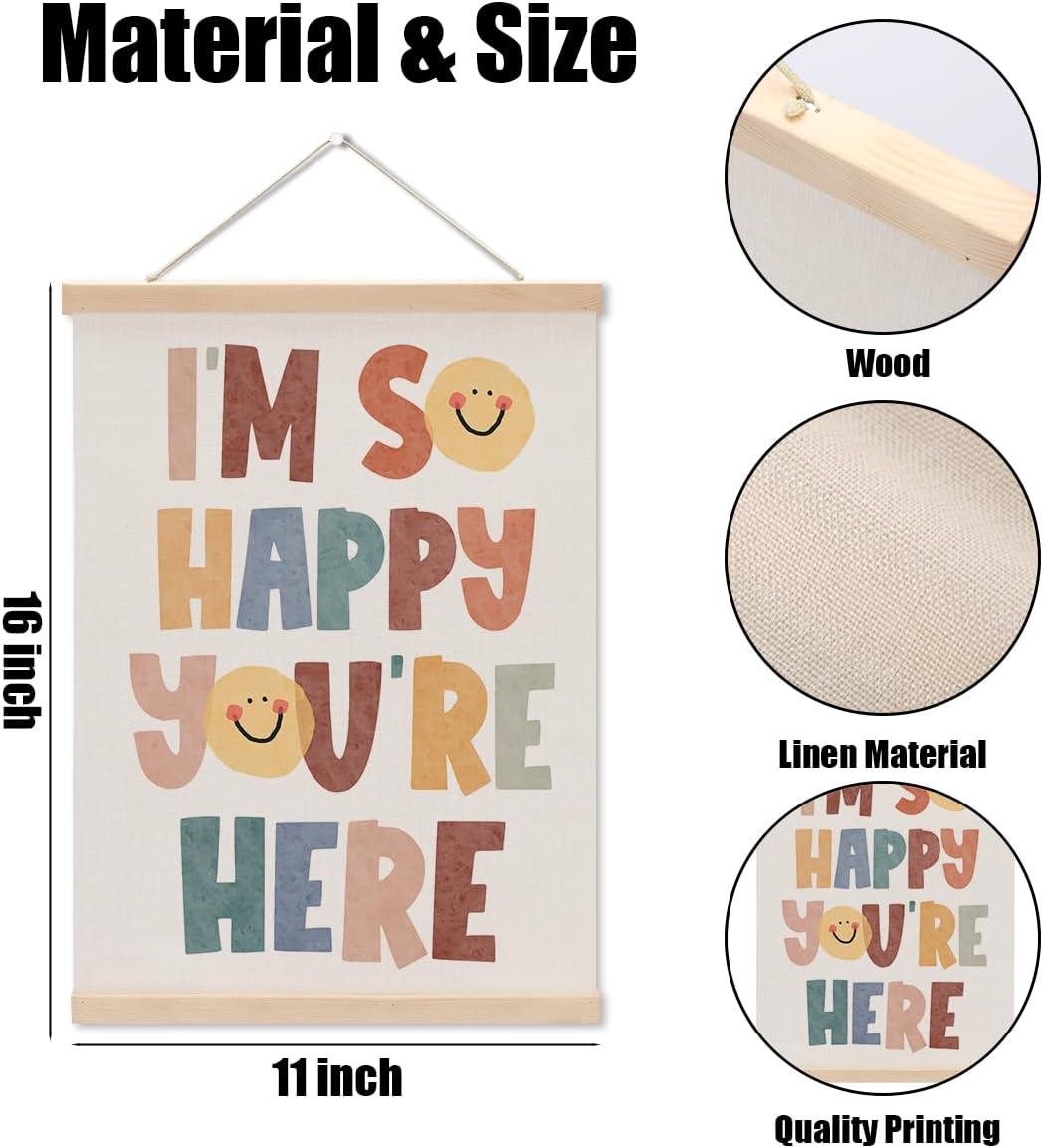 Boho Classroom Decor Wall Decor Poster Hanger, Teacher Gits, Welcome Sign Wall Hanging Flag Banner, Classroom Decoration Nursery Toddler Kids Room Playroom Decoration Wall Art Christmas Birthday Gifts