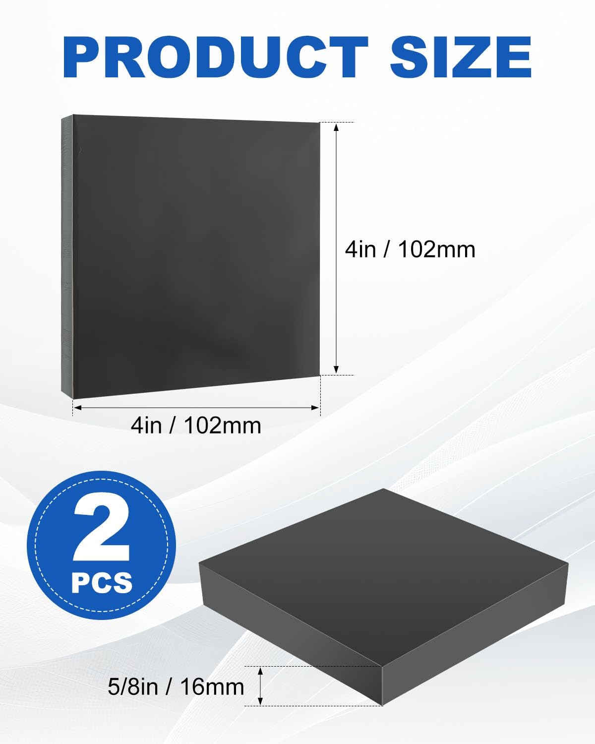 Rocaris Hot Rolled Steel Plate 5/8" x 4" x 4", Pack of 2, Weldable Steel Sheet Metal for Auto Body Repair, DIY Projects, Industrial Support