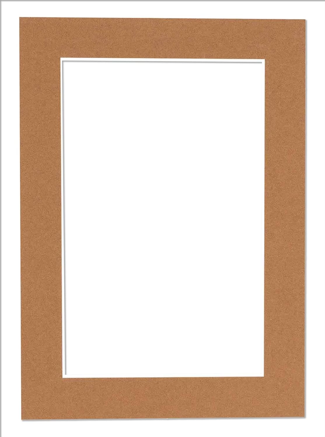 Poster Palooza 8x10 Mat Bevel Cut for 6x8 Photos - Acid Free Aged Oak Brown Precut Matboard - for Pictures, Photos, Framing - 4-ply Thickness