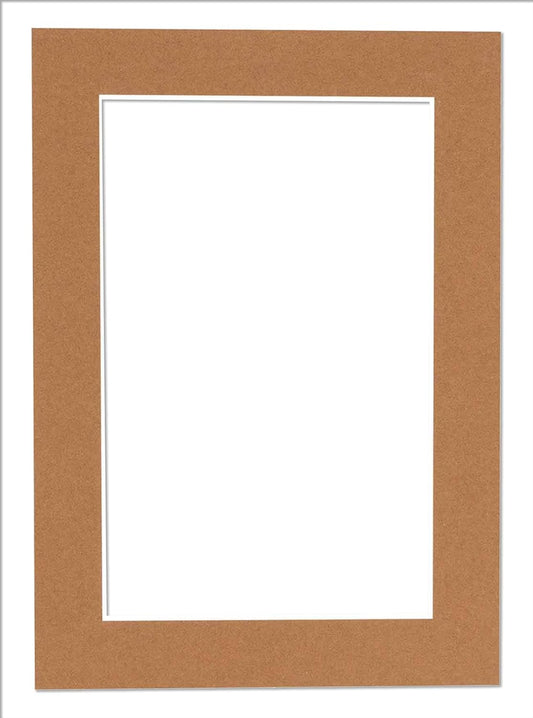 Poster Palooza 8x10 Mat Bevel Cut for 6x8 Photos - Acid Free Aged Oak Brown Precut Matboard - for Pictures, Photos, Framing - 4-ply Thickness