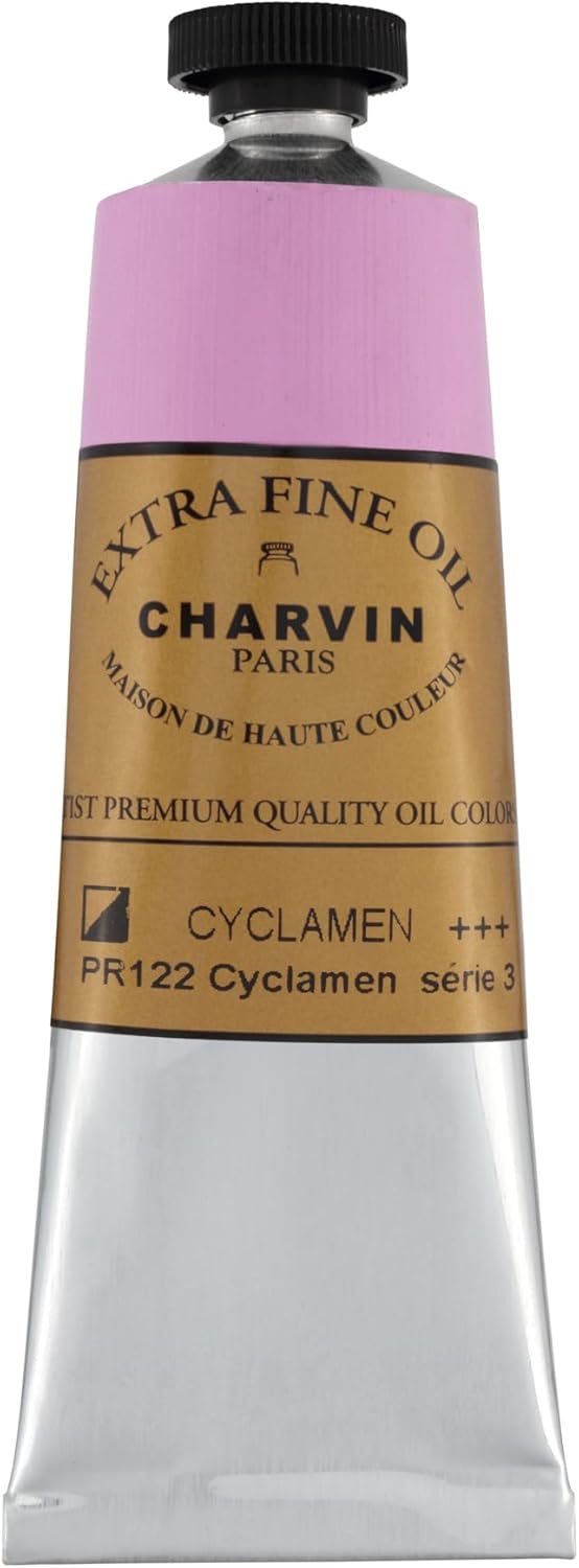 Charvin Extra Fine Oil Paint, Cyclamen 60 mL - Triple-Milled, Rich Texture, Poppy Oil-Based, Light-Fast, Handmade, Archival Quality