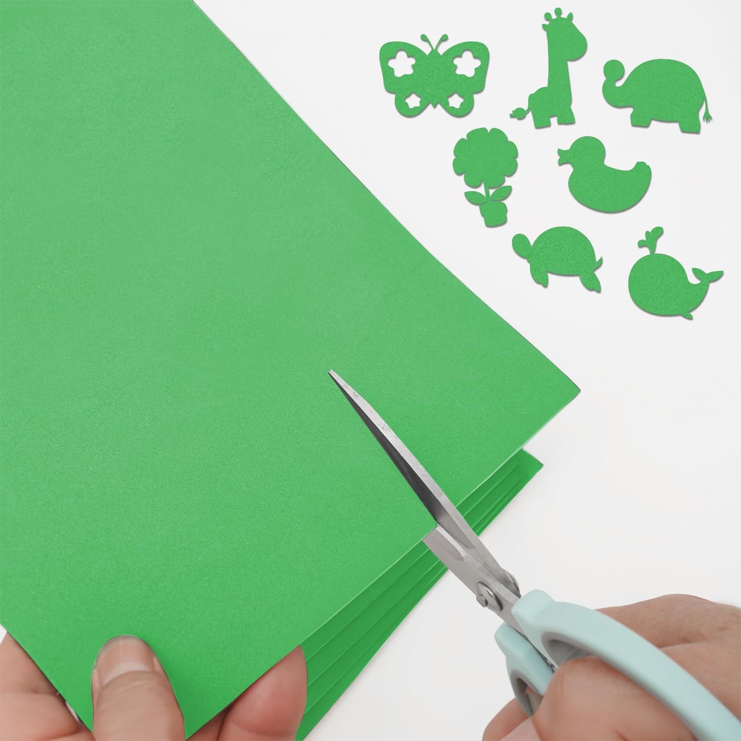 MEARCOOH Self Adhesive Foam Sheets, Green 9x12 Inch 2mm Sticky Eva Foam Paper for Crafts Cardmaking Photo Frames Classroom Scrapbooking Christmas Crafts (Green 10 Sheets)
