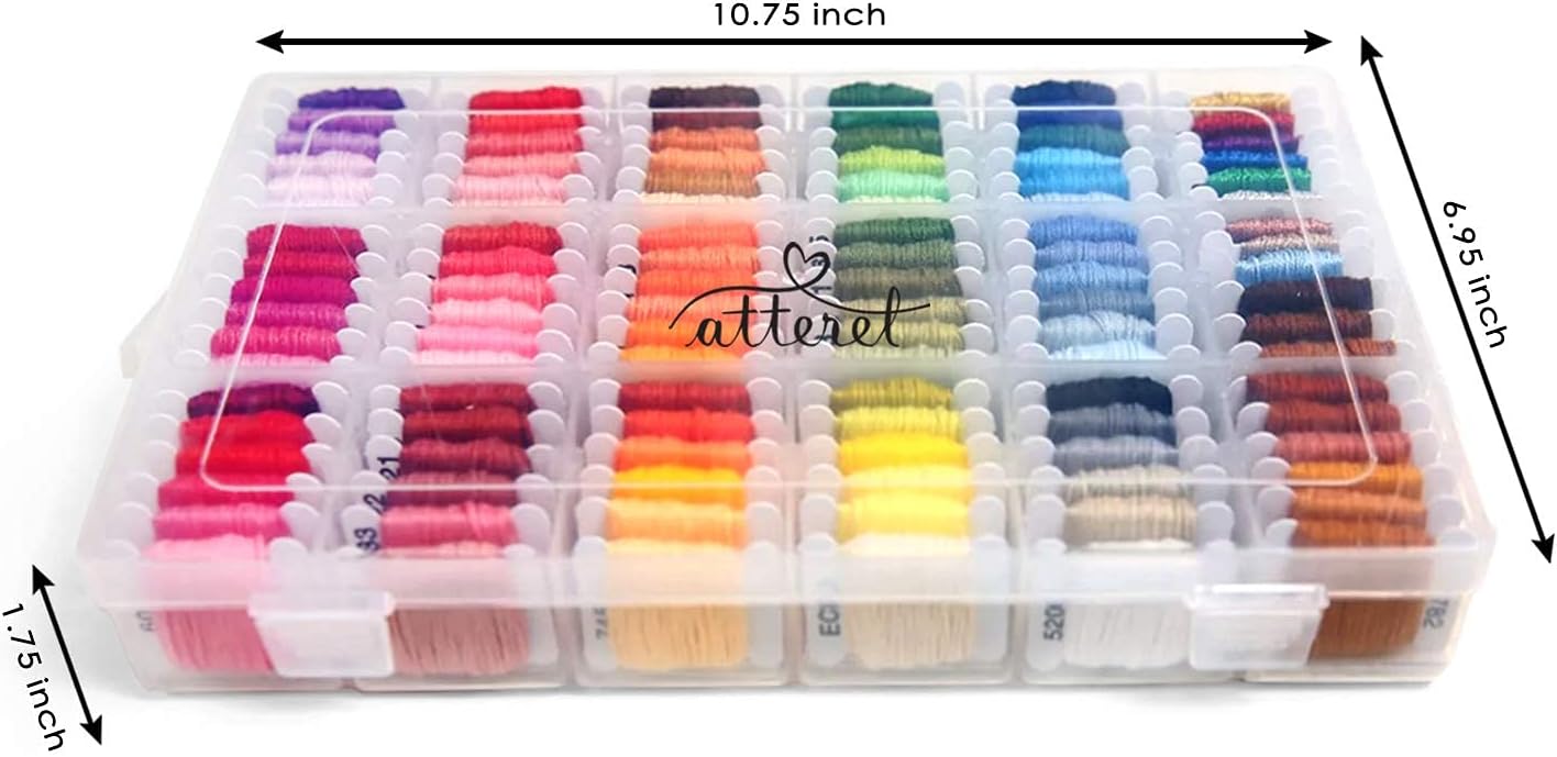 The Original 108-Color Embroidery Floss Kit – 99 Cotton & 9 Metallic Threads with DMC Color Coding – Perfect for Cross Stitch, Friendship Bracelets, String Crafts, and Embroidery Thread Organizer Box