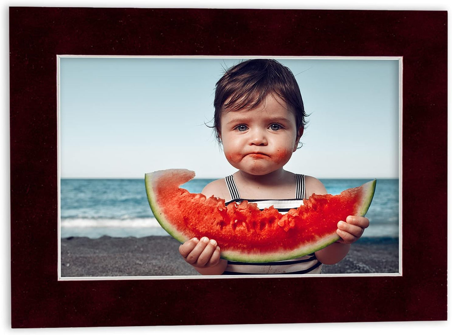 11x14 Mat Bevel Cut for 8.5x11 Photos - Acid Free Dark Red Suede Precut Matboard With Backing Board and Crystal Clear, Self Seal Photo Mat Bag - For Pictures, Photos, Framing - 4-ply Thickness