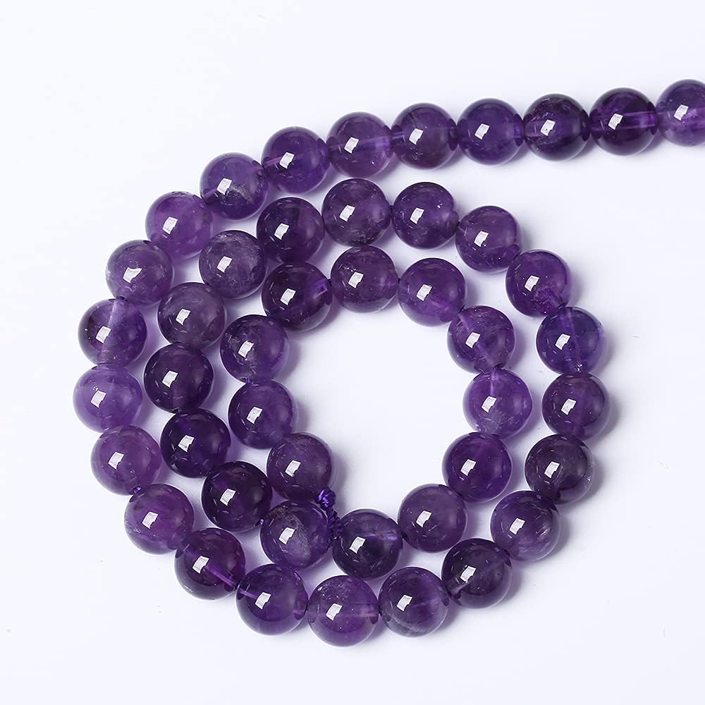 4mm 90pcs AAAAAA Natural Amethyst Purple Crystal Quartz Beads Gemstones Round Stone Beads for Jewelry Making DIY Women's Bracelet Necklace, Earrings (Amethyst, 4mm)