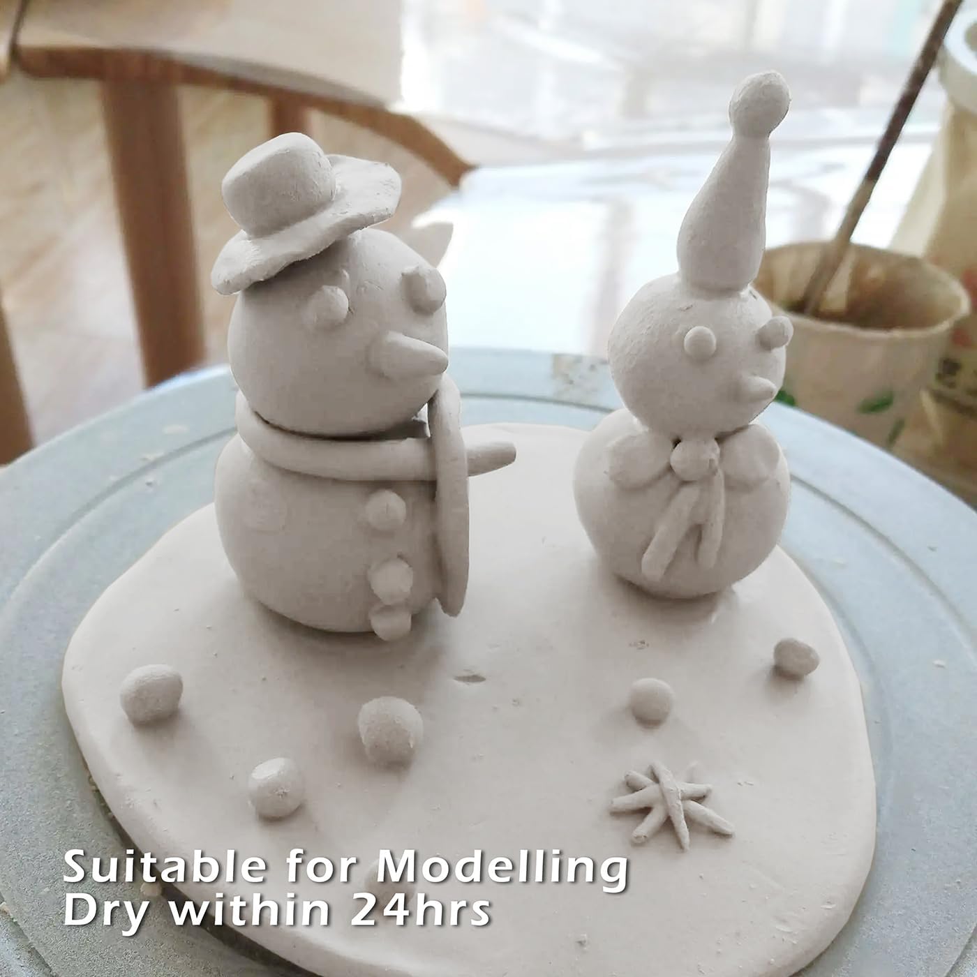 ReArt Air Dry Modeling Clay 3.3LBS, for Sculpting, Wheel Throwing, Hand Building, All-Purpose Modeling Clay (Gray)