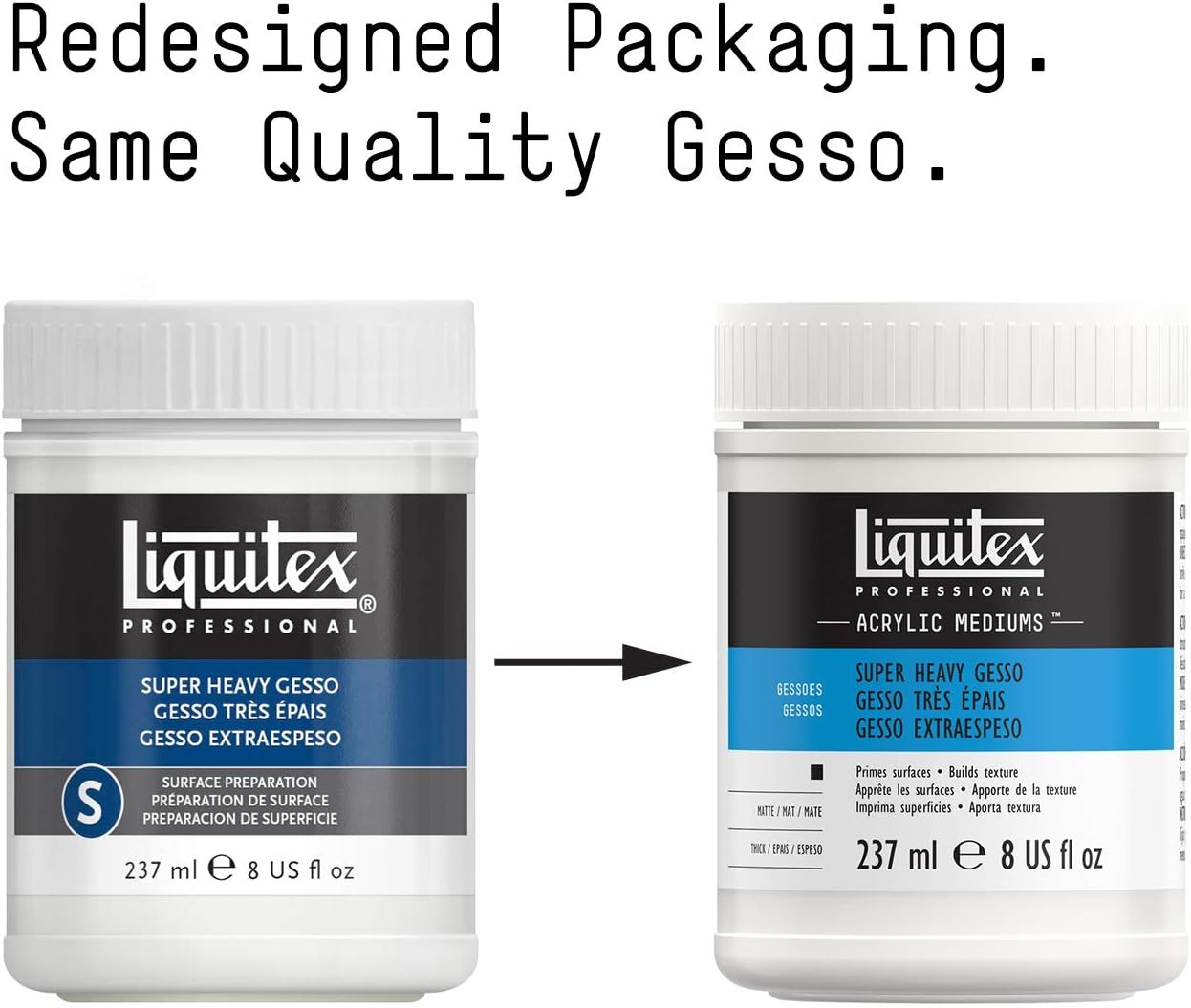 Liquitex Professional Gesso Surface Prep Medium, 237ml (8.0 oz), Super Heavy