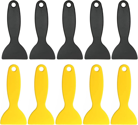10pcs Plastic Spatula Paint Scrapers, Flexible Resin Scraper Putty Knife Air Bubble Remover Sticker Installation Tool for 3D Printing Resin Removal Spackling Patching Decal