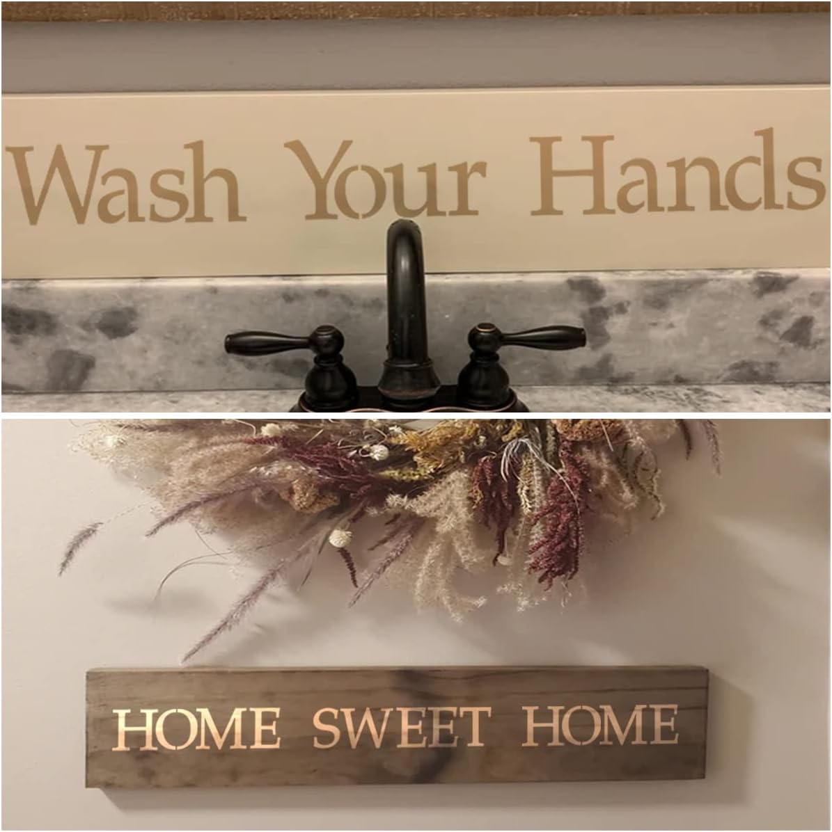 6 Inch Alphabet Letter Stencils for Painting - 70 Pack Letter and Number Stencil Templates with Signs for Painting on Wood, Reusable Letters and Numbers Stencils for Chalkboard Wood Signs & Wall Art