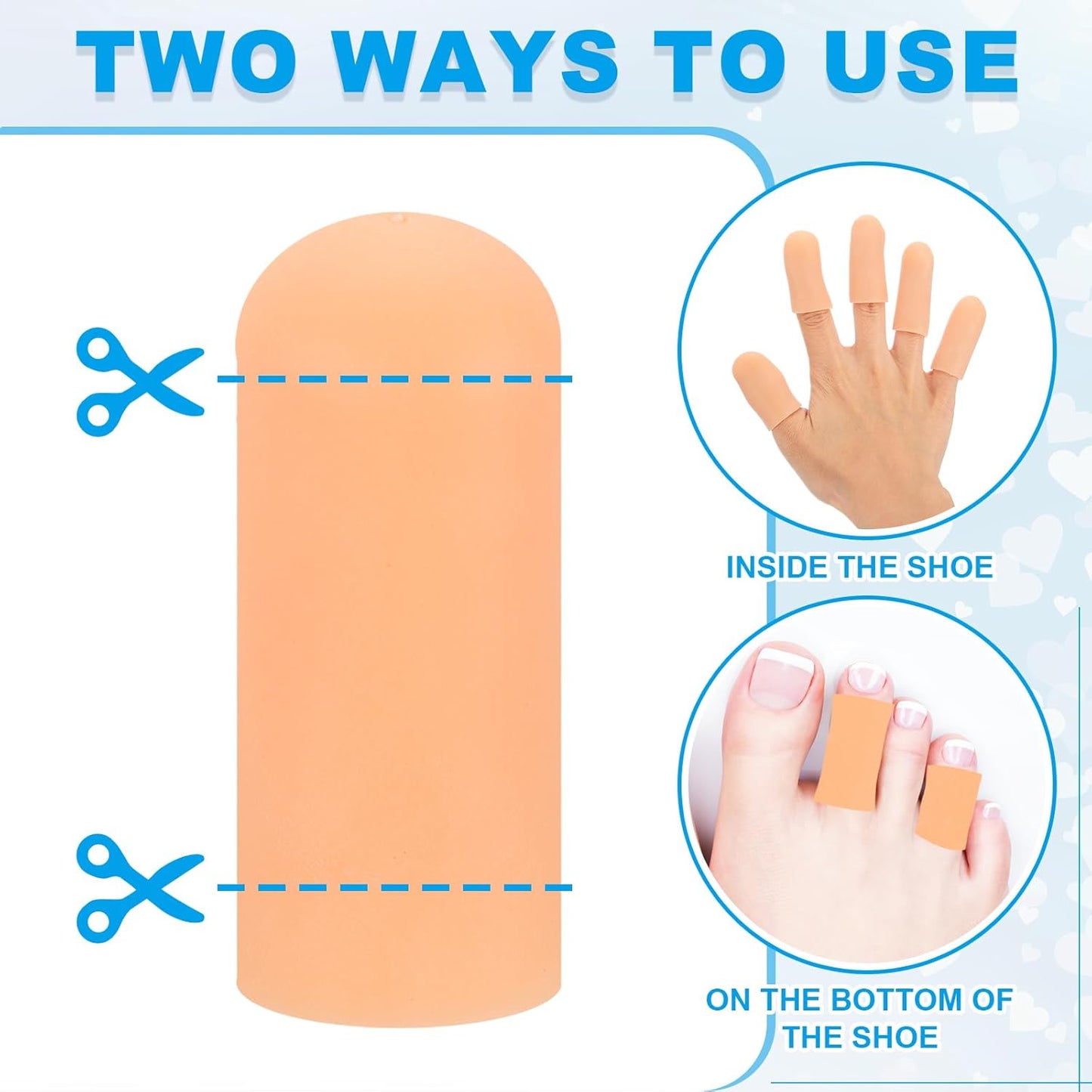 PATIKIL Gel Finger Cots 2"x0.79", 14 Pcs Silicone Finger Protector Support Finger Sleeve Cushions Thumb Protector Covers Fingertip Caps Gloves for Finger Cracking, Beige