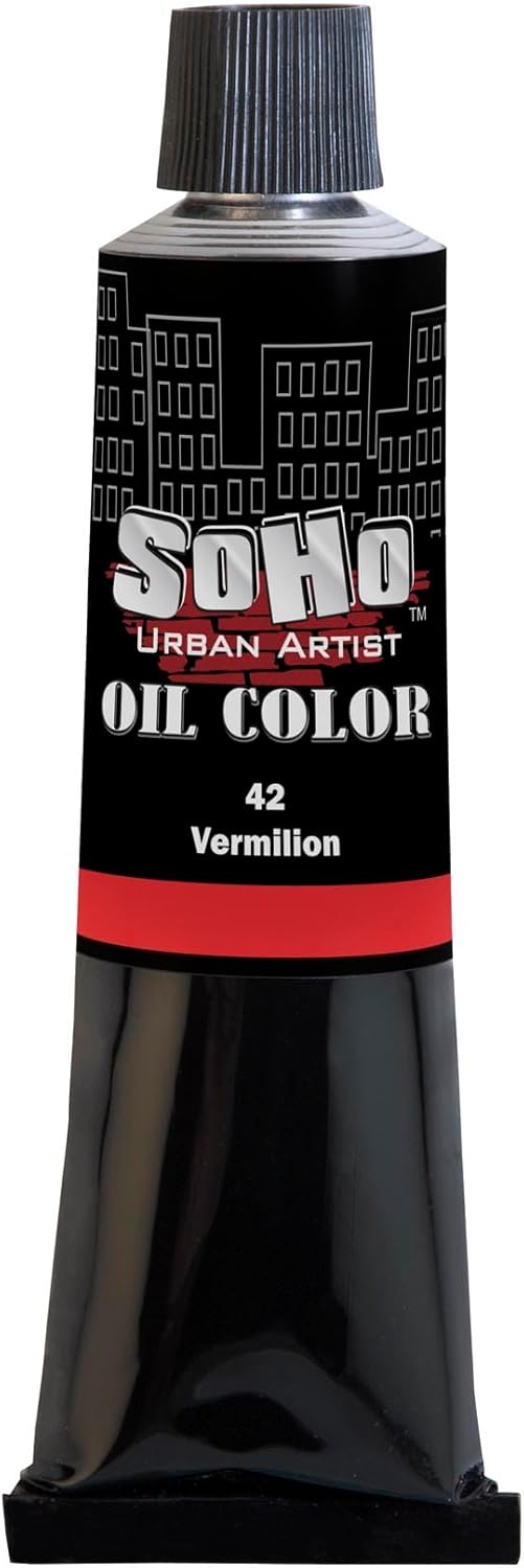 Soho Urban Artist Oil Paint - Vermilion, 170 ml Tube - Best Valued Oil Colors for Painting, Excellent Pigment Load