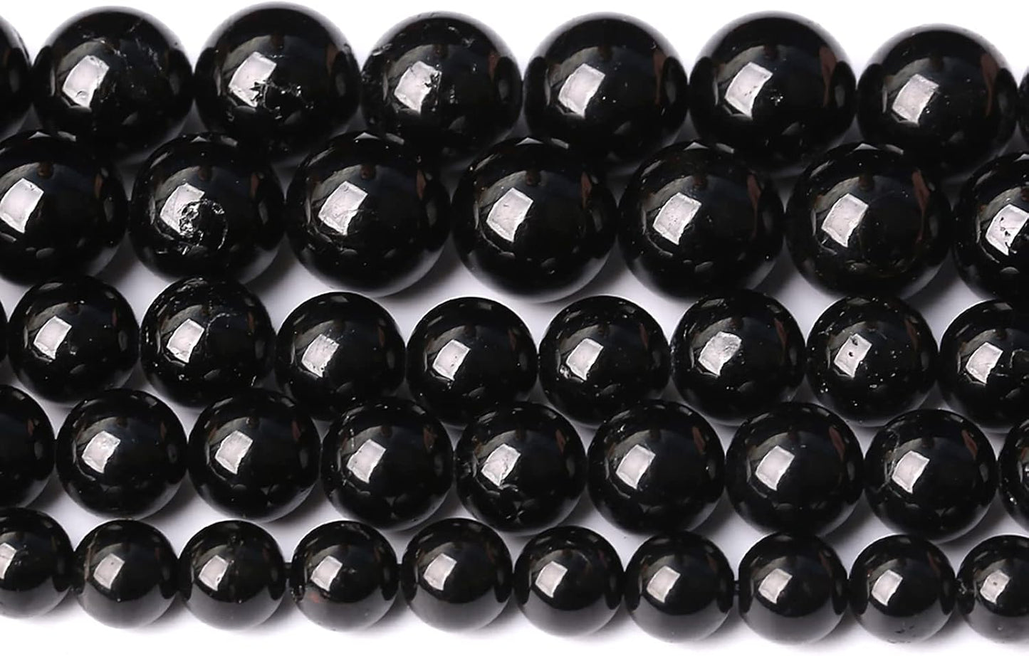 38pcs 10mm AAAA Natural Black Tourmaline Gemstone Beads Round Loose Beads for Jewelry Making DIY Bracelet Necklace