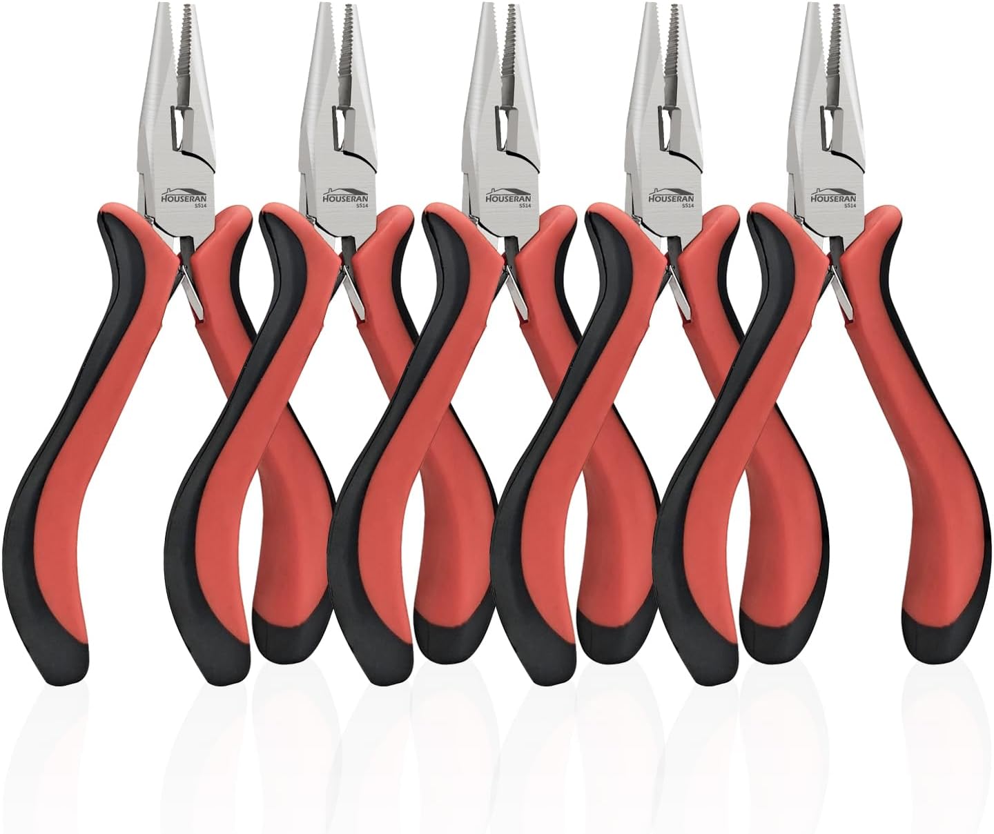 Small Needle Nose Pliers 5"-5 Pack Mini Needle Nose Pliers, Spring Loaded Needle Nose Pliers, Jewelry Pliers Needle Nose for Jewelry Making