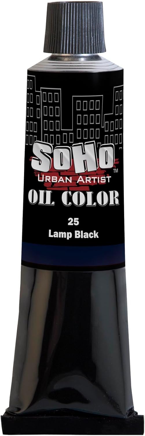 Soho Urban Artist Oil Paint - Lamp Black, 170 ml Tube - Best Valued Oil Colors for Painting, Excellent Pigment Load