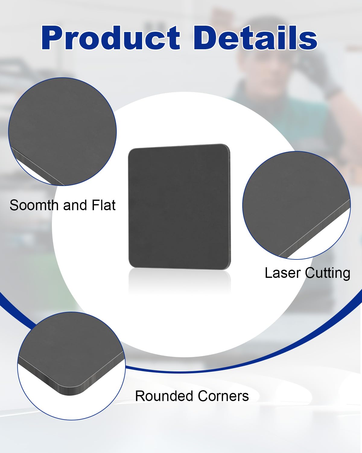 Rocaris 10 X 10 X 1/4 Inch A36 Steel Plate Hot Rolled, Metal Square Plate for Construction Boards, Structure Support, Weldable Square and Industrial