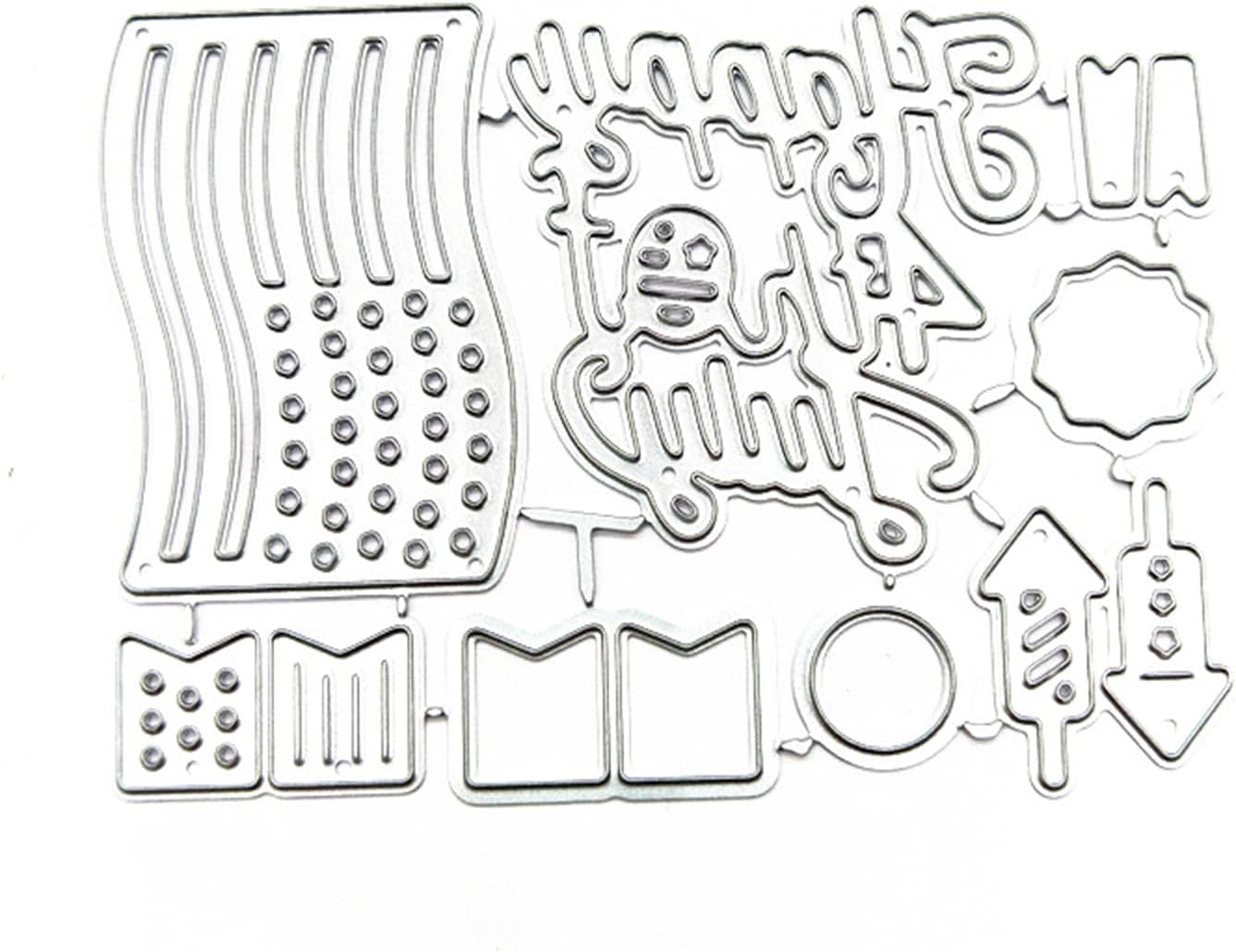 Cutting Dies Metal Stencils Scrapbooking Tools DIY Embossing Template for Paper Card Making Album Arts Crafts Supplies (Happy Independence Day-9.5x7.6cm)