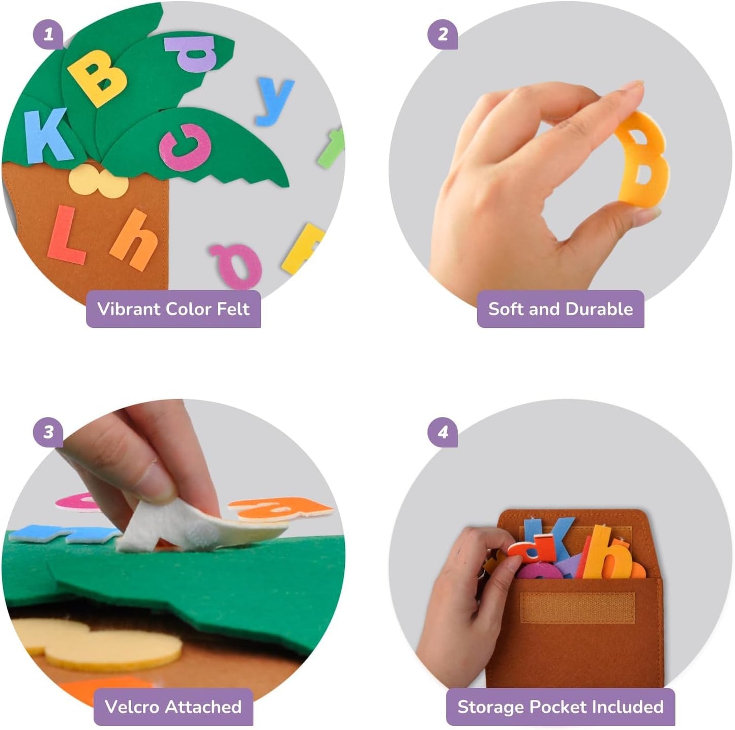 CHEFAN Tree and Letter Props from The Childhood Favorite Book, Felt Numbers and Letters