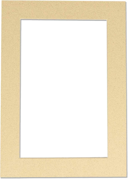 8x10 Mat Bevel Cut for 5x8 Photos - Acid Free Tan Precut Matboard - For Pictures, Photos, Framing - 4-ply Thickness