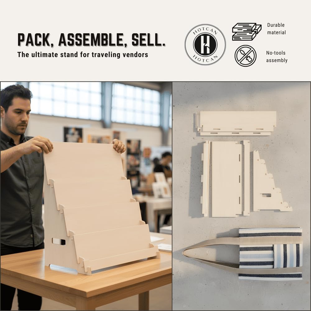 Wood Graded Card Display Stand for Collectors & Flippers - Sleek Tiered Trading Card Display Stand for Shows & Events - Stable On the Go Card Stand for Displaying Sports, TCG & Collectible Card Slabs (24 Cards)