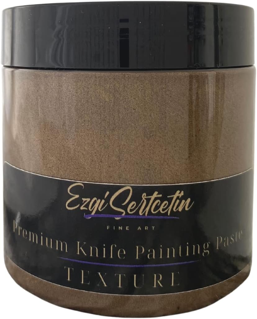 Premium Palette Knife Painting Paste|Modeling Paste|Texture Paste|Authentic Bright Colors|Ready to Use|Easy to Apply| 6oz (Brownie)