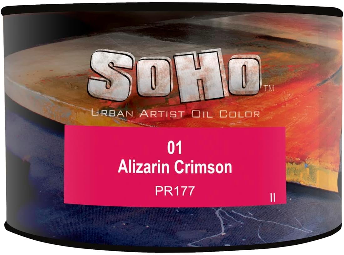 Soho Urban Artist Oil Paint - Alizarin Crimson, 430 ml Can - Best Valued Oil Colors for Painting, Excellent Pigment Load
